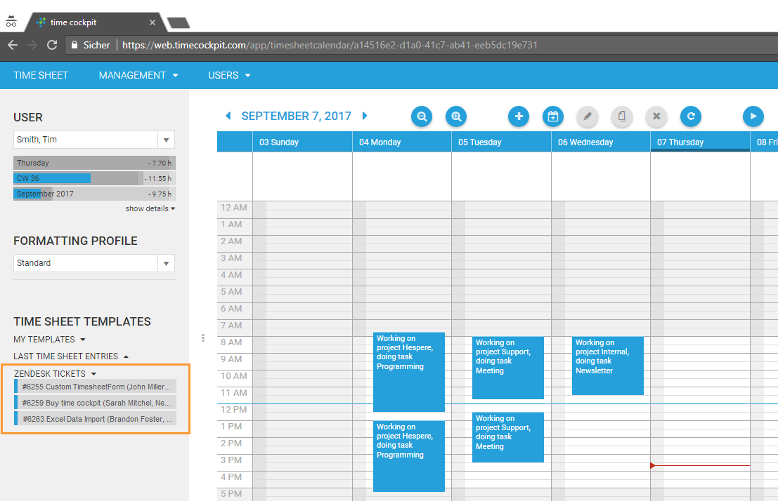 Zendesk Timesheet Template